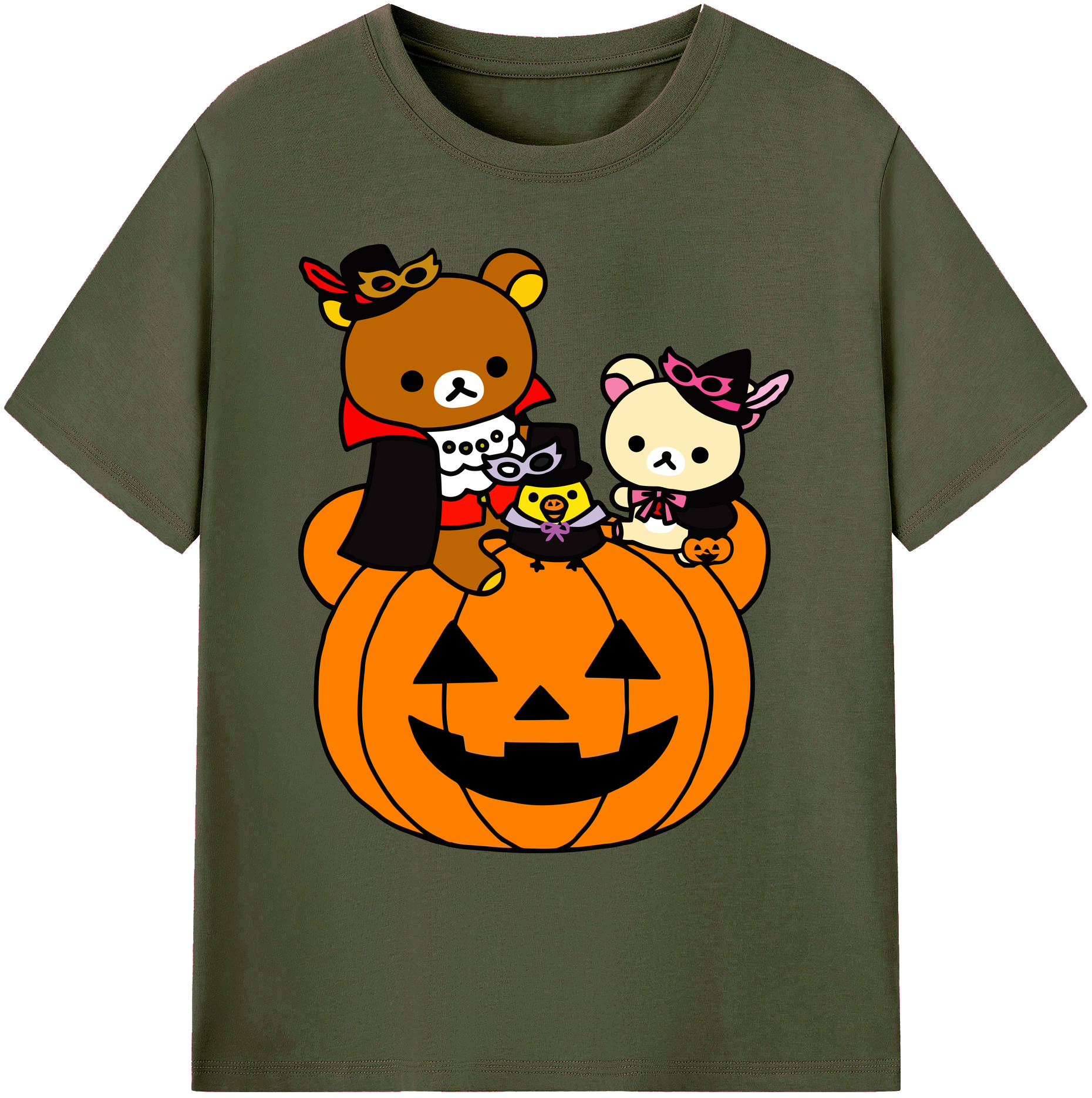 （画像用） リラックマ リラックマ キイロイトリ Rilakkuma Korilakkuma Kiiroitori 綿100％ メンズ半袖Tシャツ｜肌触りやわらか＆通気性